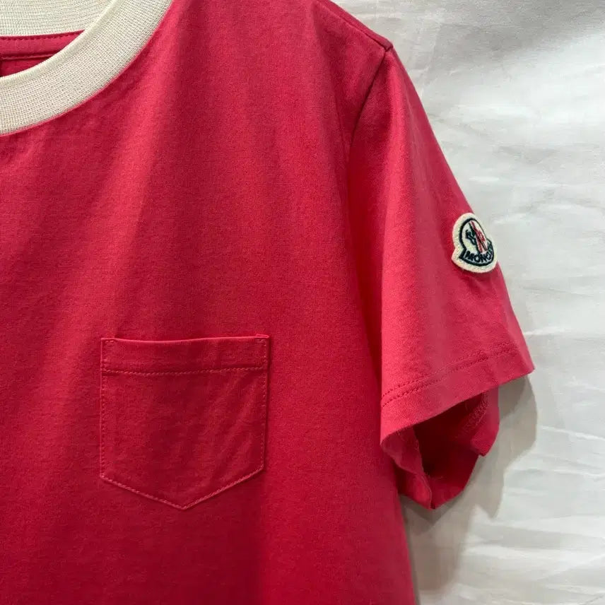 [BUNJANG] Moncler Pink Short Sleeve T-shirt (Size S) / 몽클레어 핑크색 반팔티 S/55사이즈(정품)