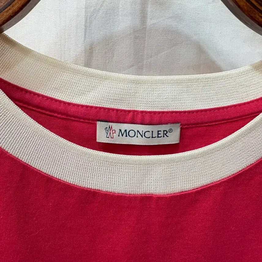 [BUNJANG] Moncler Pink Short Sleeve T-shirt (Size S) / 몽클레어 핑크색 반팔티 S/55사이즈(정품)