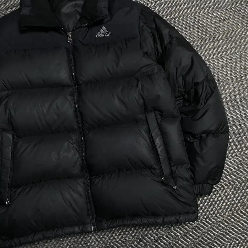 [BUNJANG] Adidas Duck Down Puffer Jacket Black / 아디다스 자수로고 덕 다운 푸퍼 패딩 블랙o 5395