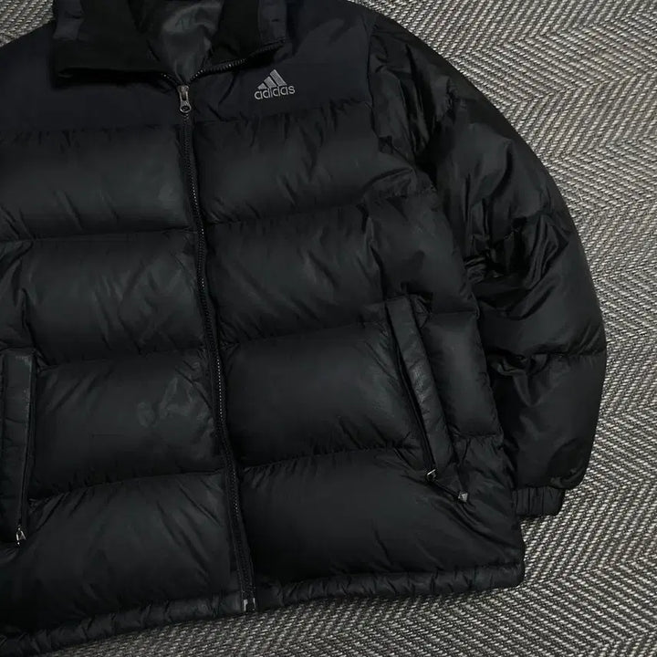 [BUNJANG] Adidas Duck Down Puffer Jacket Black / 아디다스 자수로고 덕 다운 푸퍼 패딩 블랙o 5395