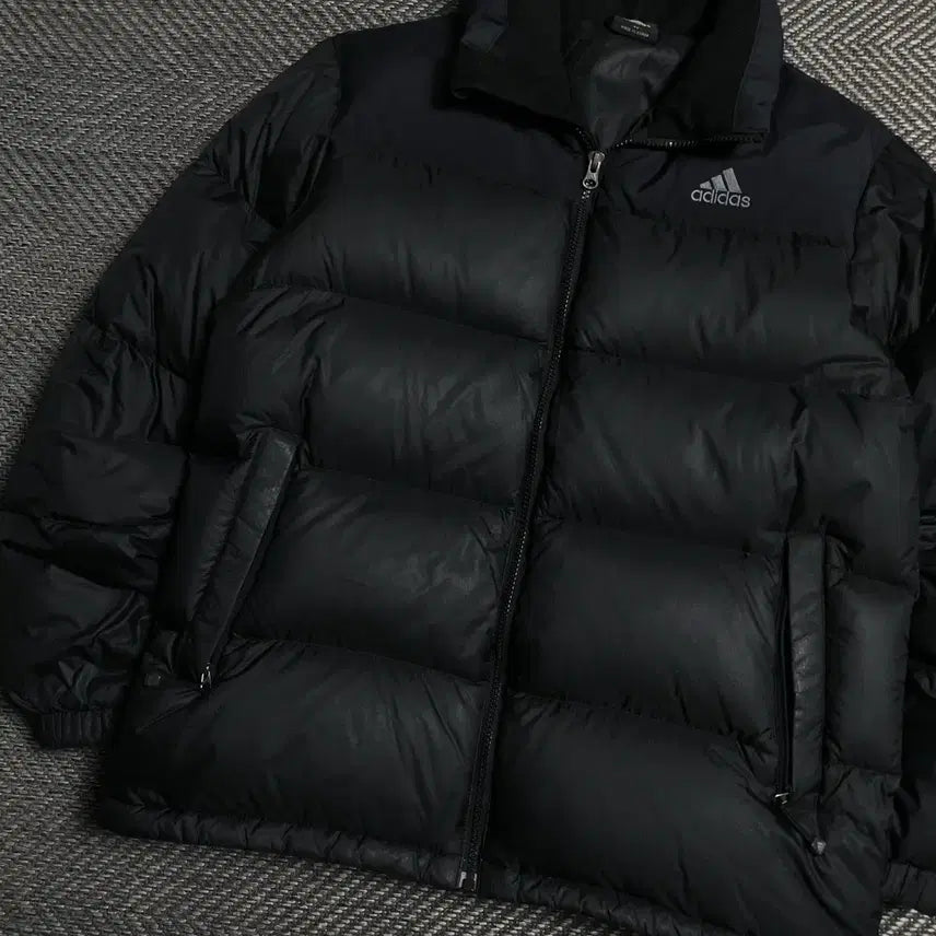 [BUNJANG] Adidas Duck Down Puffer Jacket Black / 아디다스 자수로고 덕 다운 푸퍼 패딩 블랙o 5395