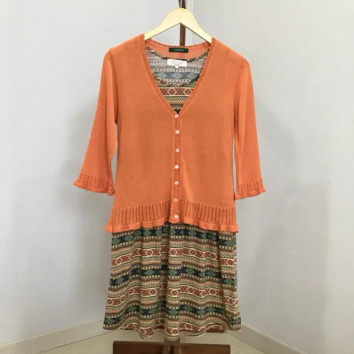 [BUNJANG] Vintage Hippie Cardigan and Dress Set / jpn빈티지 히피 가디건+원피스 세트