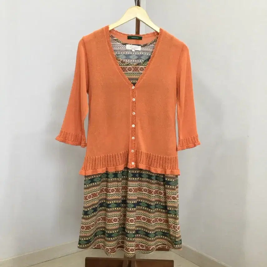 [BUNJANG] Vintage Hippie Cardigan and Dress Set / jpn빈티지 히피 가디건+원피스 세트
