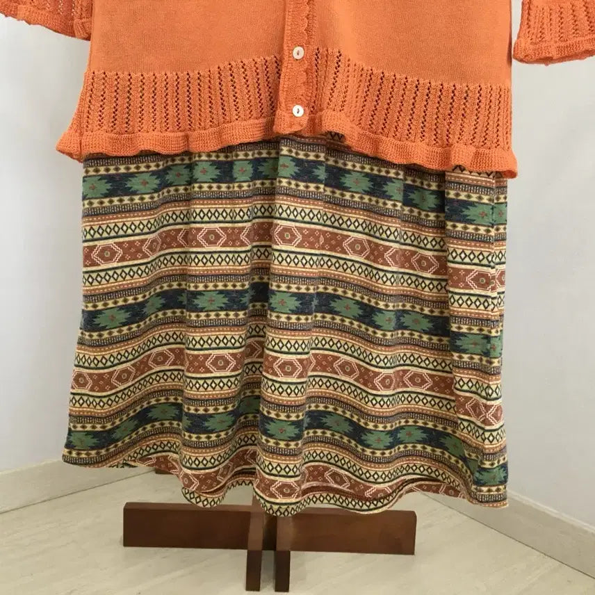 [BUNJANG] Vintage Hippie Cardigan and Dress Set / jpn빈티지 히피 가디건+원피스 세트