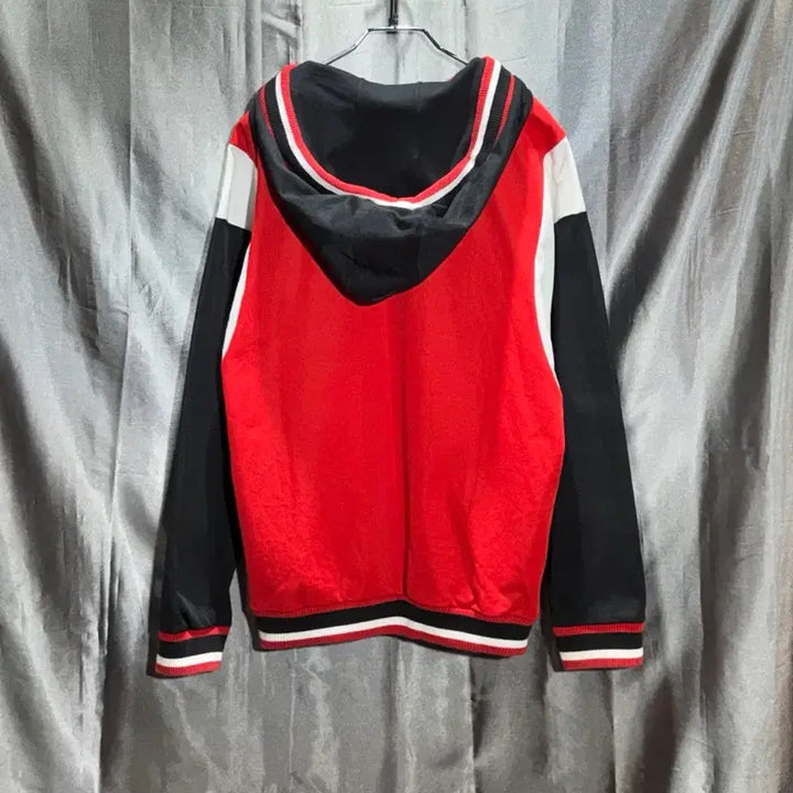 [BUNJANG] Adidas Big Logo Color Block Red Hoodie (Size M) / M 아디다스 빅로고 배색 레드 후드티