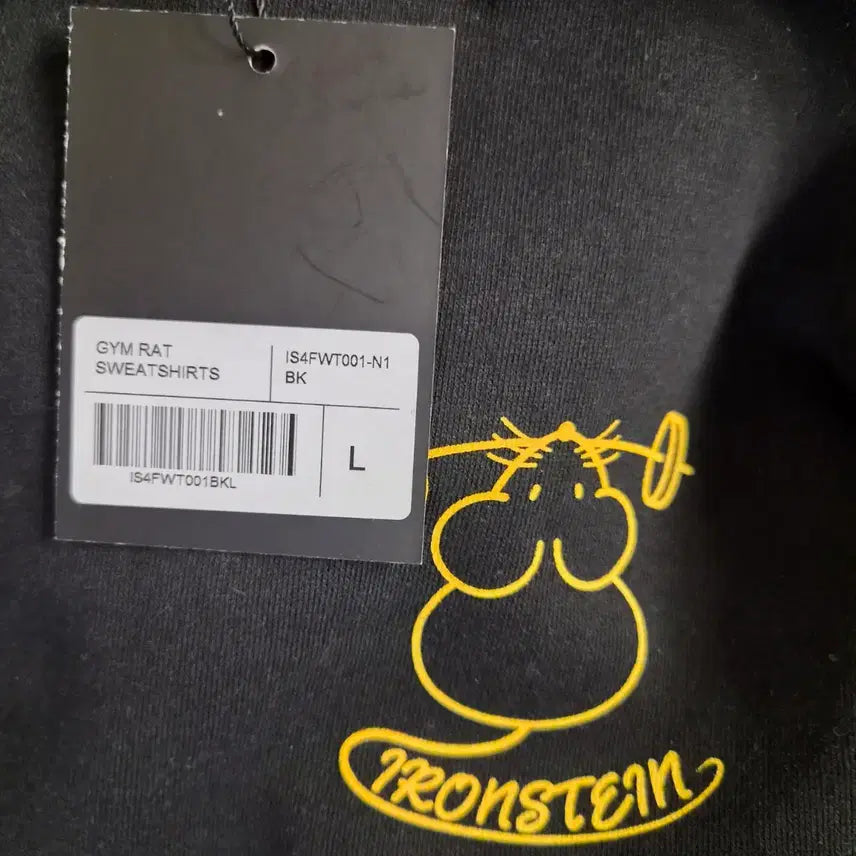 [BUNJANG] Ironstein L Black Embroidered Sweatshirt / 아이언스테인 맨투맨