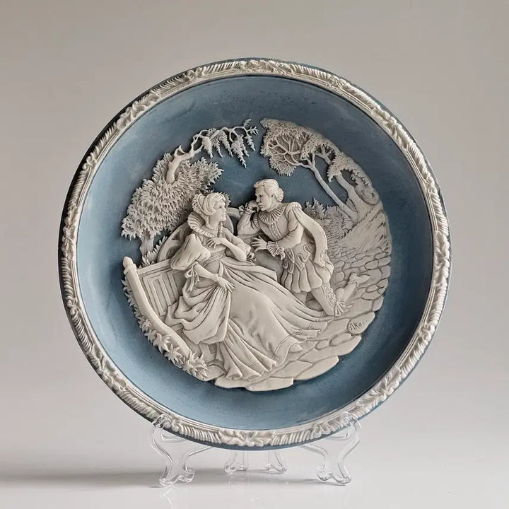 [BUNJANG] Incolay Studios Shakespeare Cameo Stone Decorative Plate / [USA] 캘리포니아 인콜레이 스튜디오 장식 접시 U4