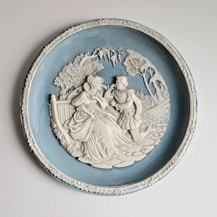 [BUNJANG] Incolay Studios Shakespeare Cameo Stone Decorative Plate / [USA] 캘리포니아 인콜레이 스튜디오 장식 접시 U4