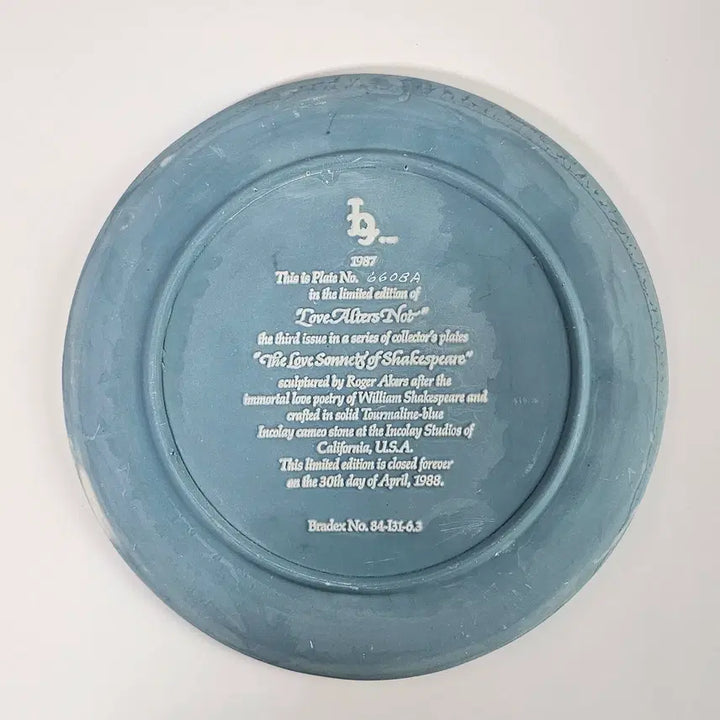 [BUNJANG] Incolay Studios Shakespeare Cameo Stone Decorative Plate / [USA] 캘리포니아 인콜레이 스튜디오 장식 접시 U4