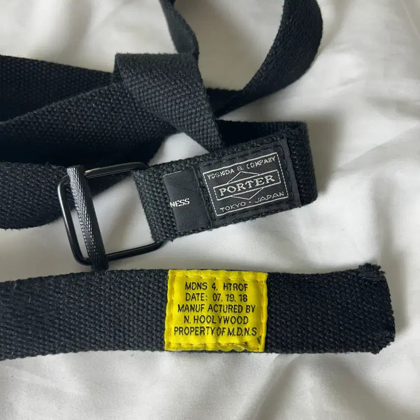 [BUNJANG] PORTER N.HOOLYWOOD Black Web Belt / [PORTER x N.HOOLYWOOD] 포터 엔할리우드 블랙 웹 벨트