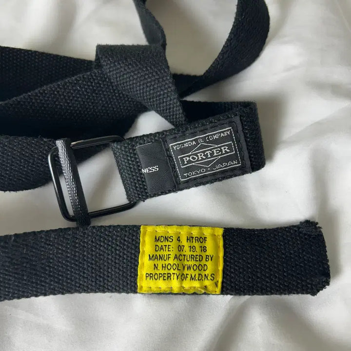 [BUNJANG] PORTER N.HOOLYWOOD Black Web Belt / [PORTER x N.HOOLYWOOD] 포터 엔할리우드 블랙 웹 벨트