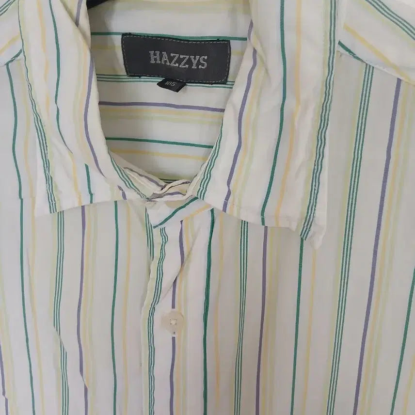 [BUNJANG] Hazzys Stripe Short Sleeve Shirt / 헤지스 스트라이프 반팔 셔츠  105