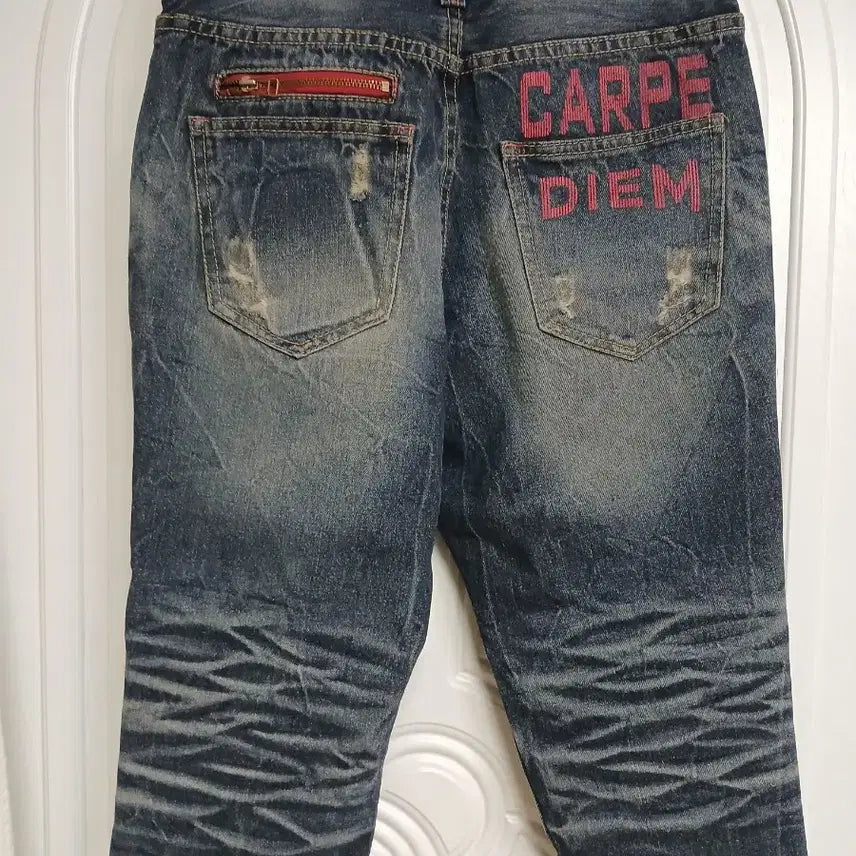 [BUNJANG] CARPE DIEM Washed Denim 7/10 Jeans / CARPE. DIEM 남성 청바지 7부 남자 데님청바지반바지