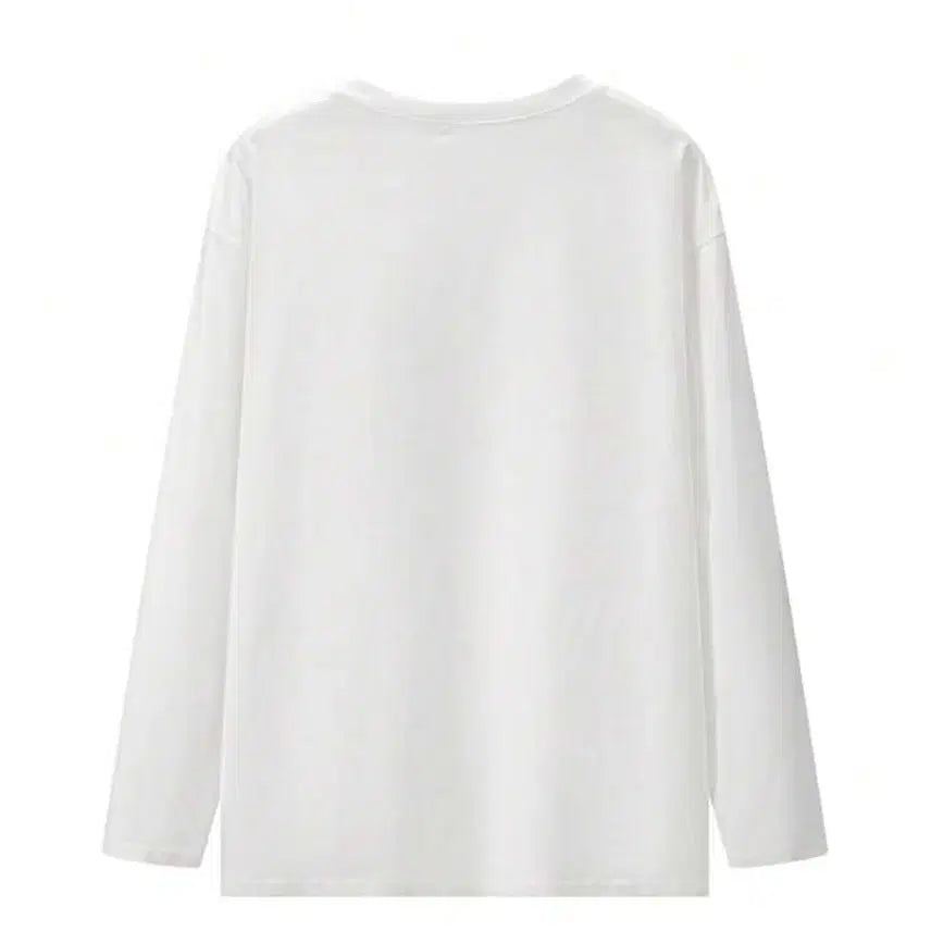 [BUNJANG] White Printed Long Sleeve T-shirt / 프린팅 흰색 긴팔 티셔츠 새상품