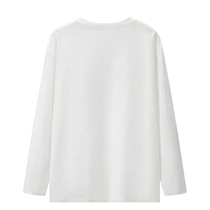 [BUNJANG] White Printed Long Sleeve T-shirt / 프린팅 흰색 긴팔 티셔츠 새상품
