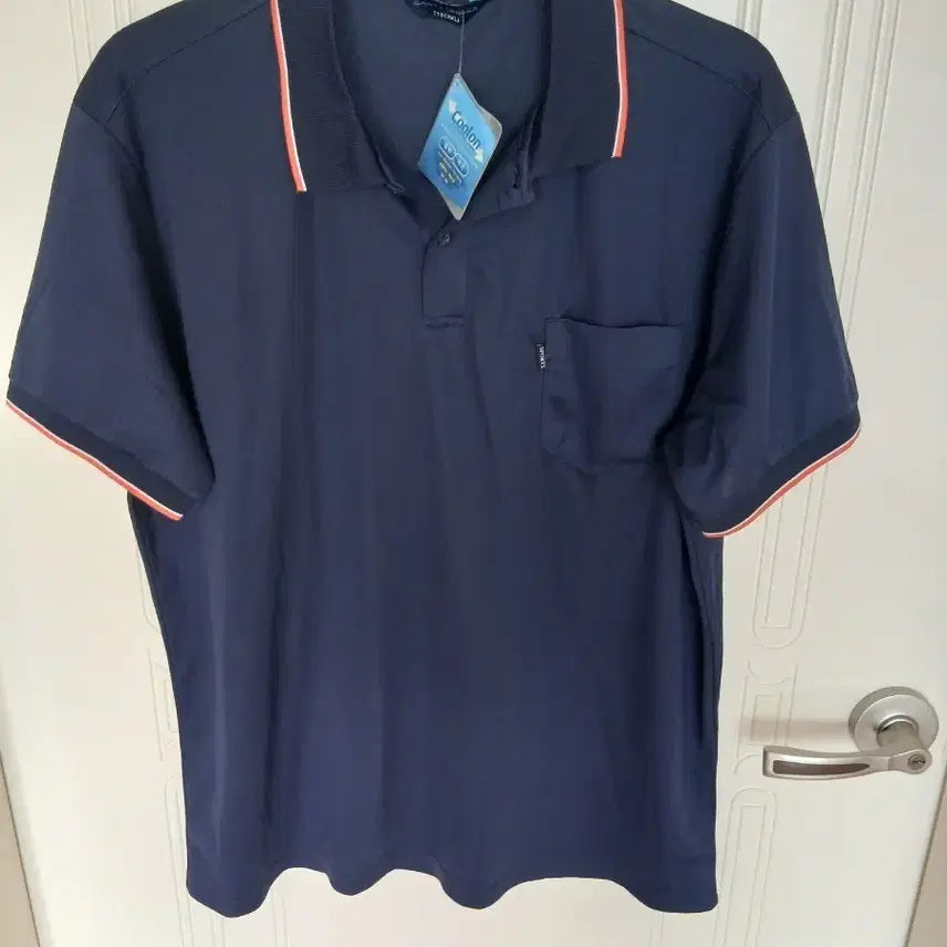 [BUNJANG] Coolon Navy Color Block Short Sleeve Polo Shirt / 쿨론 네이비 배색 반팔 카라티  115