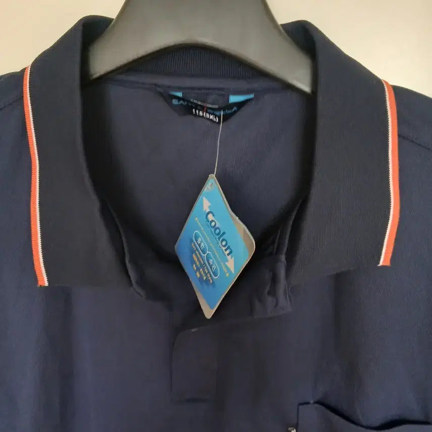 [BUNJANG] Coolon Navy Color Block Short Sleeve Polo Shirt / 쿨론 네이비 배색 반팔 카라티  115