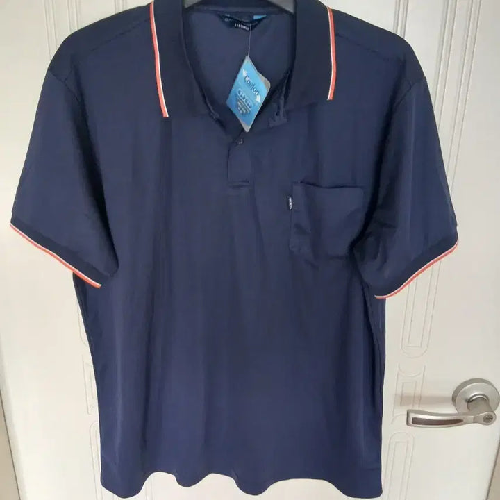 [BUNJANG] Coolon Navy Color Block Short Sleeve Polo Shirt / 쿨론 네이비 배색 반팔 카라티  115