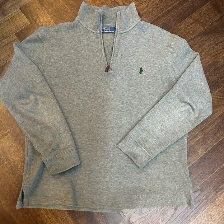 [BUNJANG] Polo Ralph Lauren Vintage Knit Half-Zip Sweater / Polo RalphLauren 폴로 빈티지 니트 반집업 그레이 그린포니
