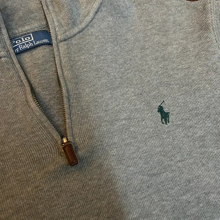 [BUNJANG] Polo Ralph Lauren Vintage Knit Half-Zip Sweater / Polo RalphLauren 폴로 빈티지 니트 반집업 그레이 그린포니