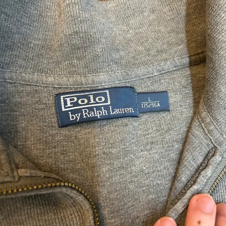 [BUNJANG] Polo Ralph Lauren Vintage Knit Half-Zip Sweater / Polo RalphLauren 폴로 빈티지 니트 반집업 그레이 그린포니