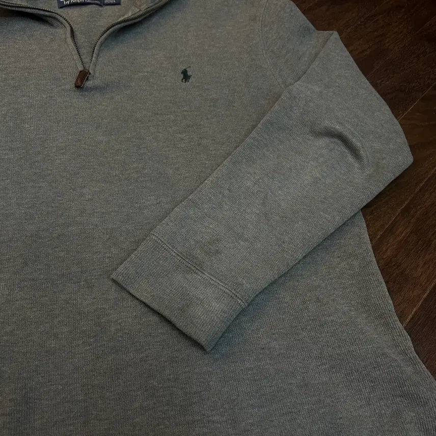 [BUNJANG] Polo Ralph Lauren Vintage Knit Half-Zip Sweater / Polo RalphLauren 폴로 빈티지 니트 반집업 그레이 그린포니