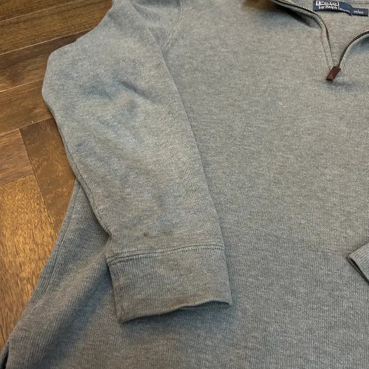 [BUNJANG] Polo Ralph Lauren Vintage Knit Half-Zip Sweater / Polo RalphLauren 폴로 빈티지 니트 반집업 그레이 그린포니