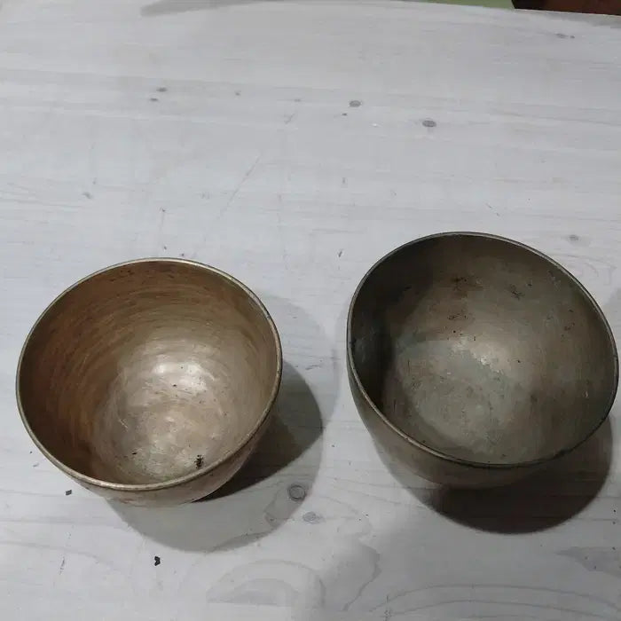 [BUNJANG] 1950s Antique Korean Lacquer Rice Bowls (Set of 3) / 1950 유기 밥그릇 3점 일괄