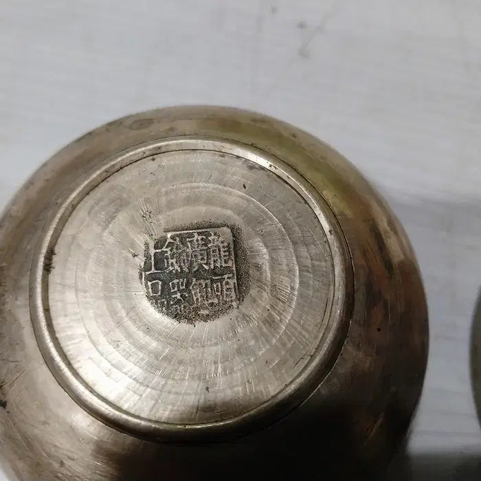 [BUNJANG] 1950s Antique Korean Lacquer Rice Bowls (Set of 3) / 1950 유기 밥그릇 3점 일괄
