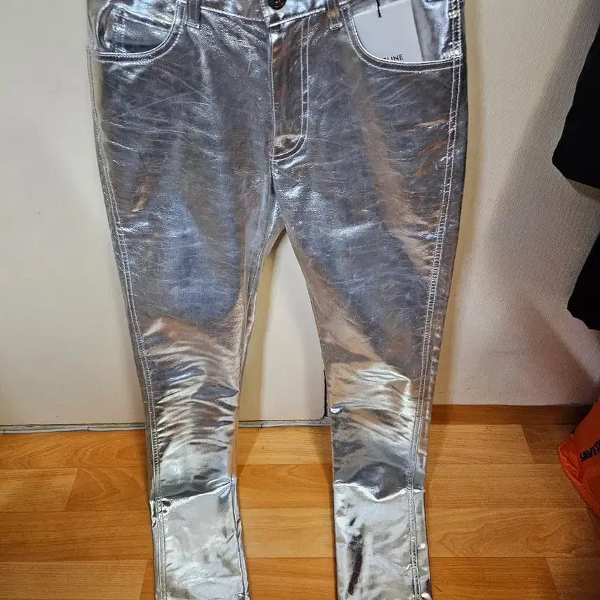 [BUNJANG] Celine Metallic Silver Skinny Stretch Denim Pants / 26) 셀린느 CELINE 메탈릭 실버 스키니 스트레치 데님 팬츠