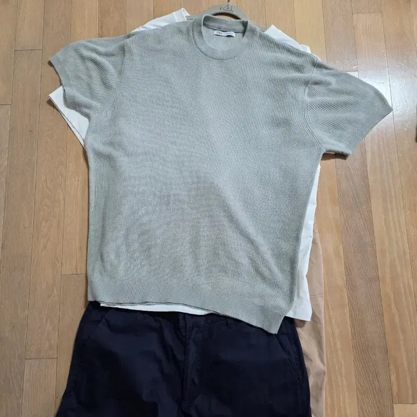 [BUNJANG] ZARA Knit T-Shirt Gray (S) / 자라 ZARA 반팔 니트 티셔츠 그레이 s 가슴반품 53