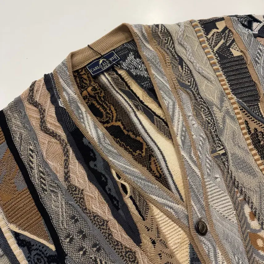 [BUNJANG] CARLO ALBERTO Gold Pattern Cardigan / [S] CARLO ALBERTO 쿠지맛 골드 패턴 가디건