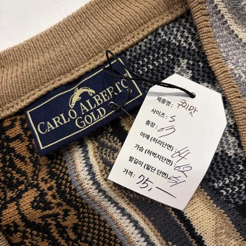 [BUNJANG] CARLO ALBERTO Gold Pattern Cardigan / [S] CARLO ALBERTO 쿠지맛 골드 패턴 가디건
