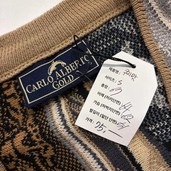 [BUNJANG] CARLO ALBERTO Gold Pattern Cardigan / [S] CARLO ALBERTO 쿠지맛 골드 패턴 가디건