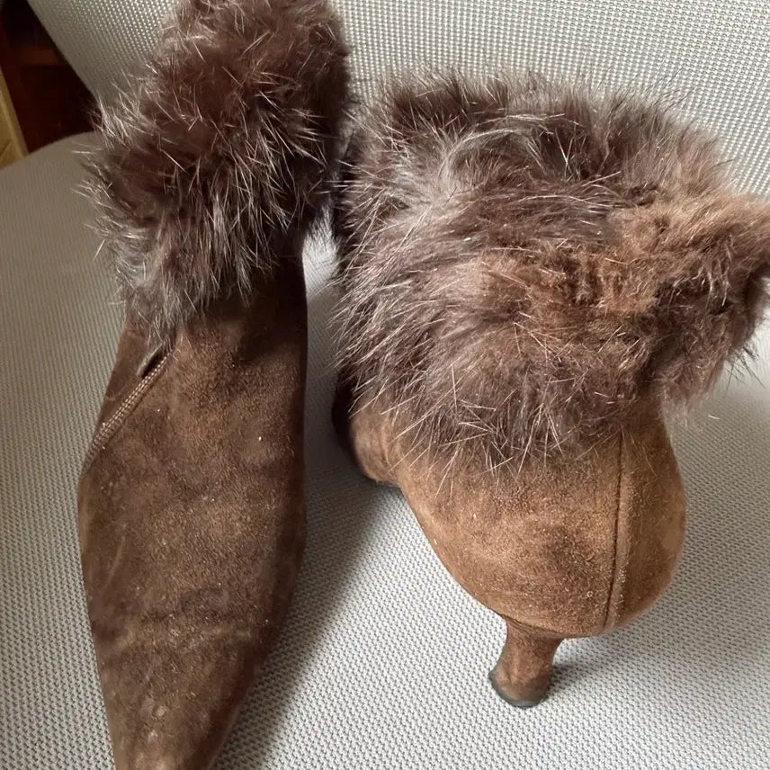 [BUNJANG] Cameo Brand Suede Fur Boots / 스웨이드 퍼 부츠 브라운 카메오브랜드