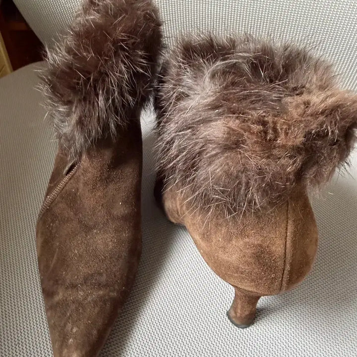 [BUNJANG] Cameo Brand Suede Fur Boots / 스웨이드 퍼 부츠 브라운 카메오브랜드