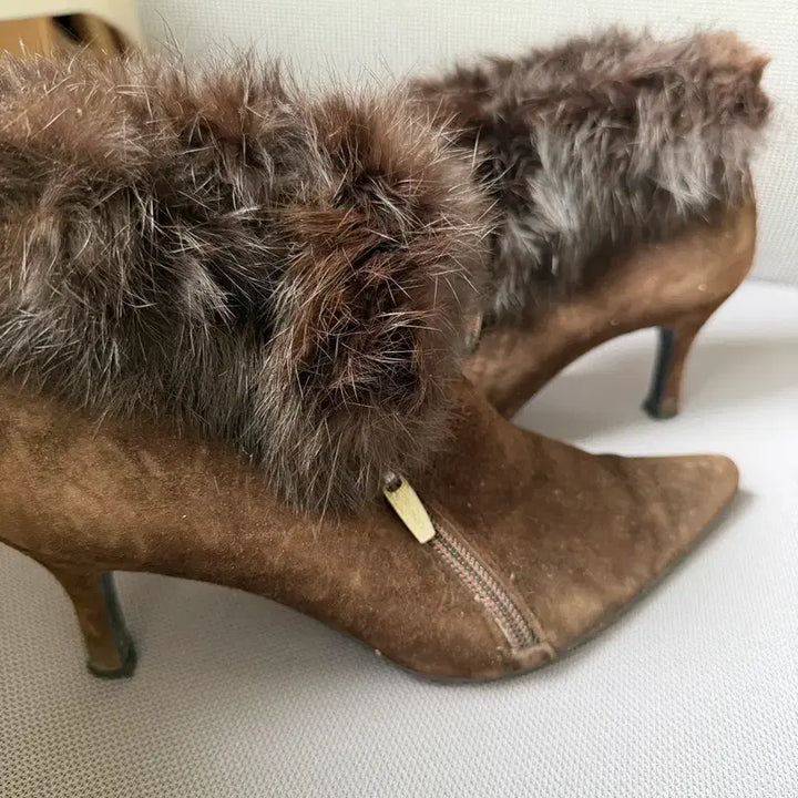 [BUNJANG] Cameo Brand Suede Fur Boots / 스웨이드 퍼 부츠 브라운 카메오브랜드