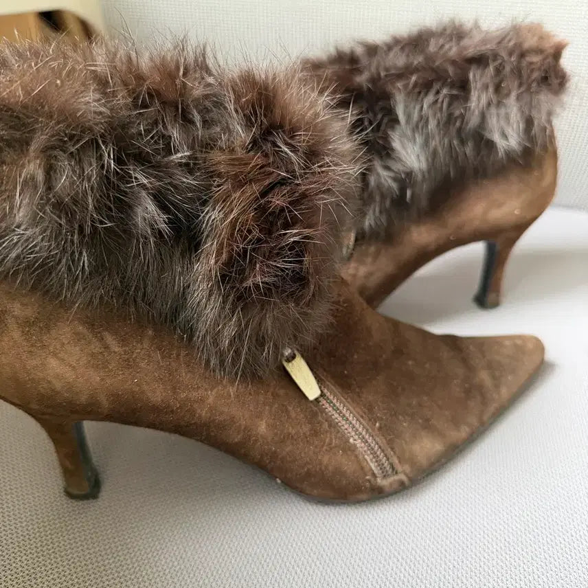 [BUNJANG] Cameo Brand Suede Fur Boots / 스웨이드 퍼 부츠 브라운 카메오브랜드