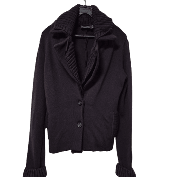 [BUNJANG] Ferragamo Wool Shawl Collar Knit Crop Jacket (XS) / 페라가모 정품 울소재 여자 겨울 여성 숄카라니트크롭자켓XS