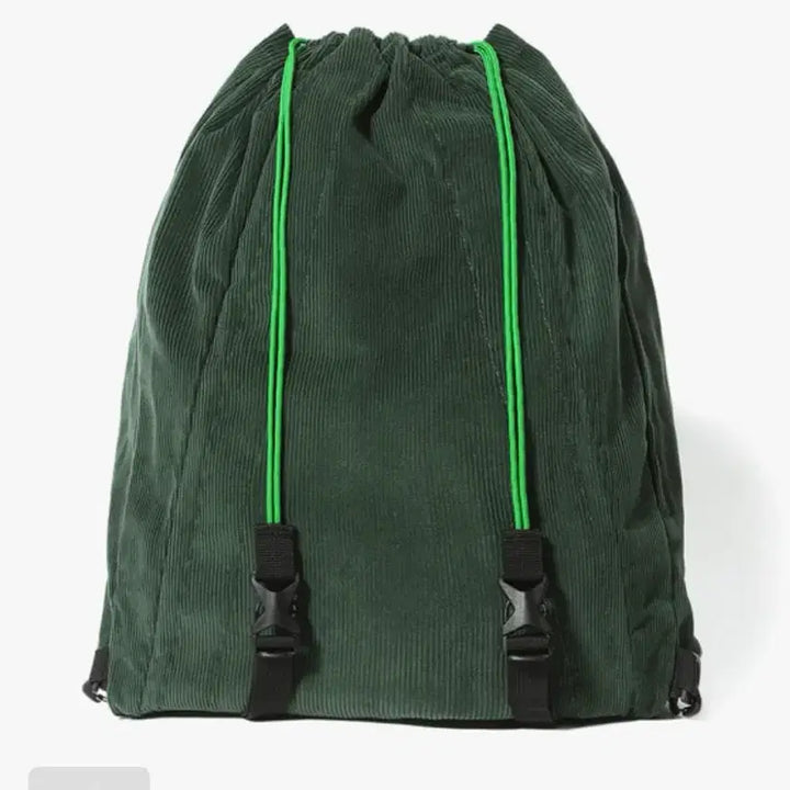 [BUNJANG] YesEyeSee Corduroy Drawstring Backpack / 예스아이씨 코듀로이 드로우스트링 백팩 그린