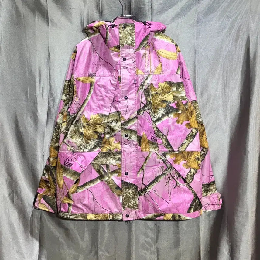 [BUNJANG] S Fetch Patch Sunday Real Tree Pink Nylon Hooded Jacket / S Fetch 패치선데이 리얼트리 핑크 나일론 후드 자켓