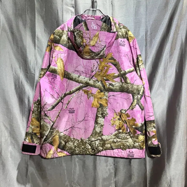 [BUNJANG] S Fetch Patch Sunday Real Tree Pink Nylon Hooded Jacket / S Fetch 패치선데이 리얼트리 핑크 나일론 후드 자켓