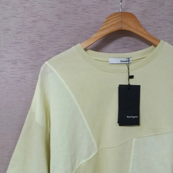 [BUNJANG] Bonny Sparks Linen Blend Colorblock T-shirt / B4-28/보니스팍스 소매스트링 마 배색 티셔츠