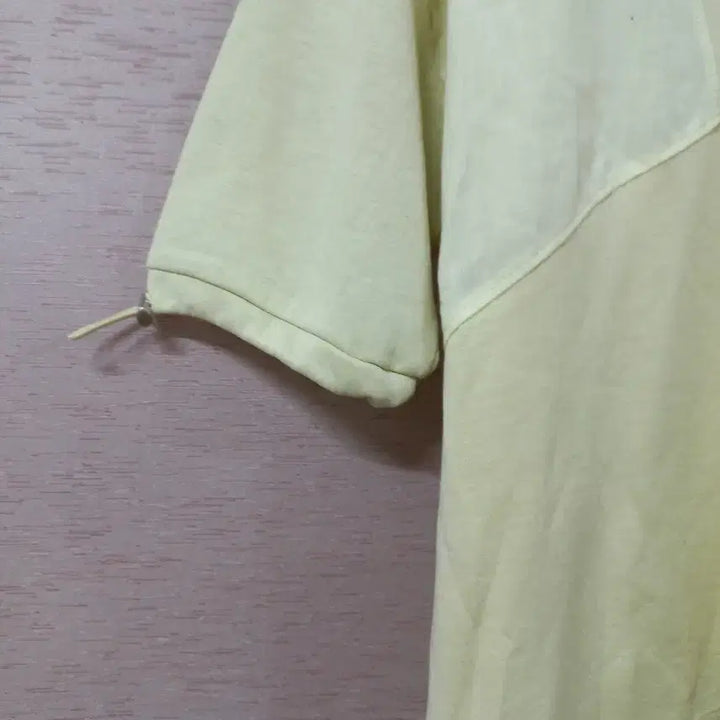 [BUNJANG] Bonny Sparks Linen Blend Colorblock T-shirt / B4-28/보니스팍스 소매스트링 마 배색 티셔츠