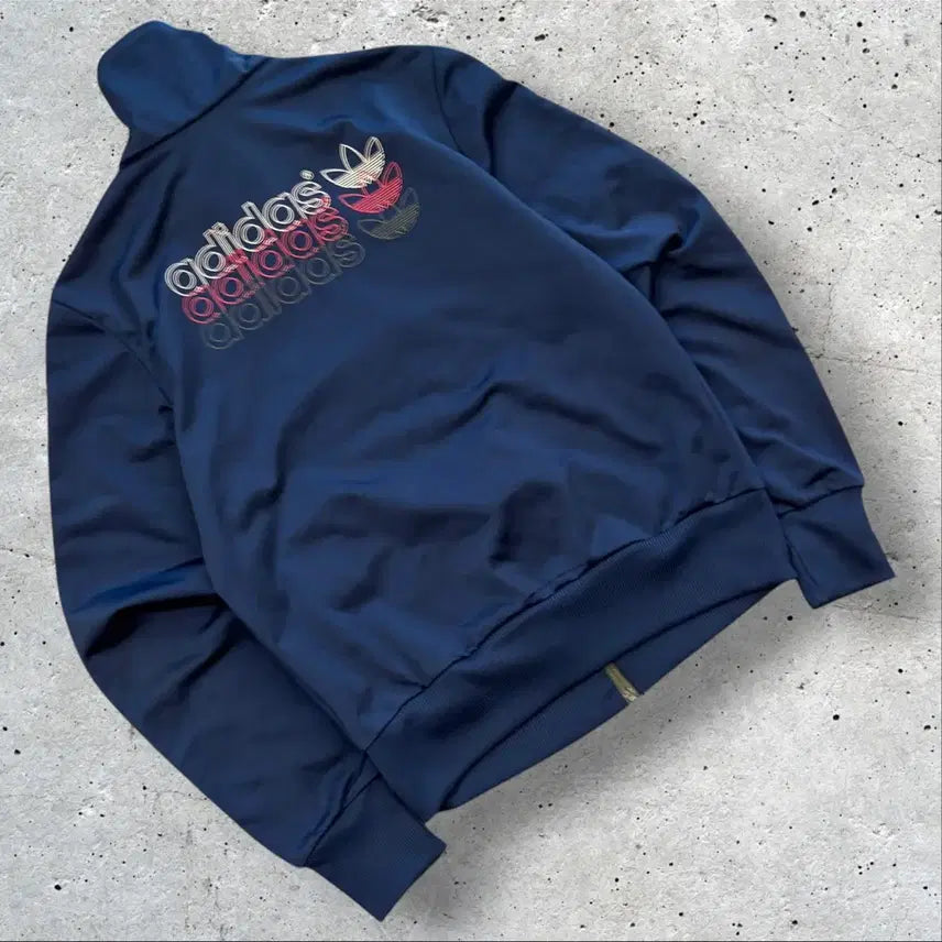 [BUNJANG] Adidas Triple Logo Navy Track Top Jacket / 13s 아디다스 트리플로고 네이비 삼선 트랙탑 져지