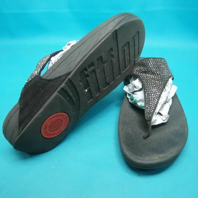 [BUNJANG] Fitflop Crystal Lulu Thong Sandals / 240/245/pu6-500/핏플랍 크리스탈 루루 쪼리 샌들/구제특별시