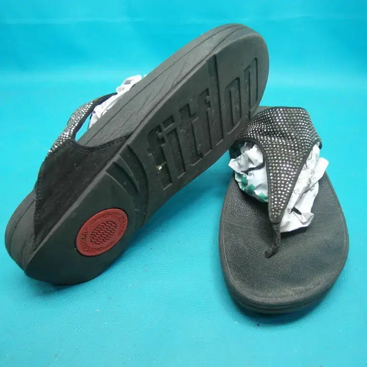 [BUNJANG] Fitflop Crystal Lulu Thong Sandals / 240/245/pu6-500/핏플랍 크리스탈 루루 쪼리 샌들/구제특별시
