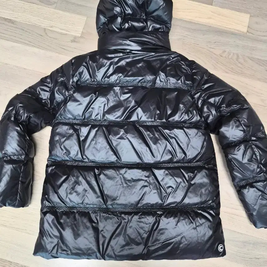 [BUNJANG] Colmar Black Glossy Hooded Padded Jumper / 콜마르 블랙 광택 후드 패딩 점퍼