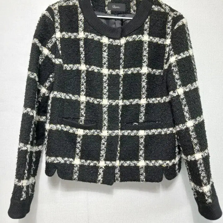 [BUNJANG] Roem Tweed Jacket / Roem 로엠 블랙 화이트 체크 트위드 자켓