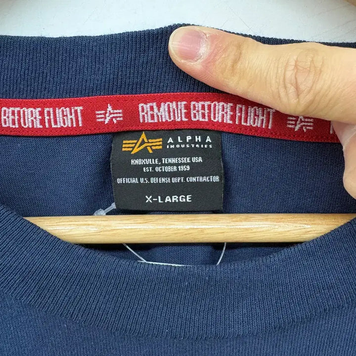 [BUNJANG] Alpha Industries Camo Logo T-shirt Navy XL / 알파인더스트리 카모 로고 반팔 티셔츠 네이비 남성XL